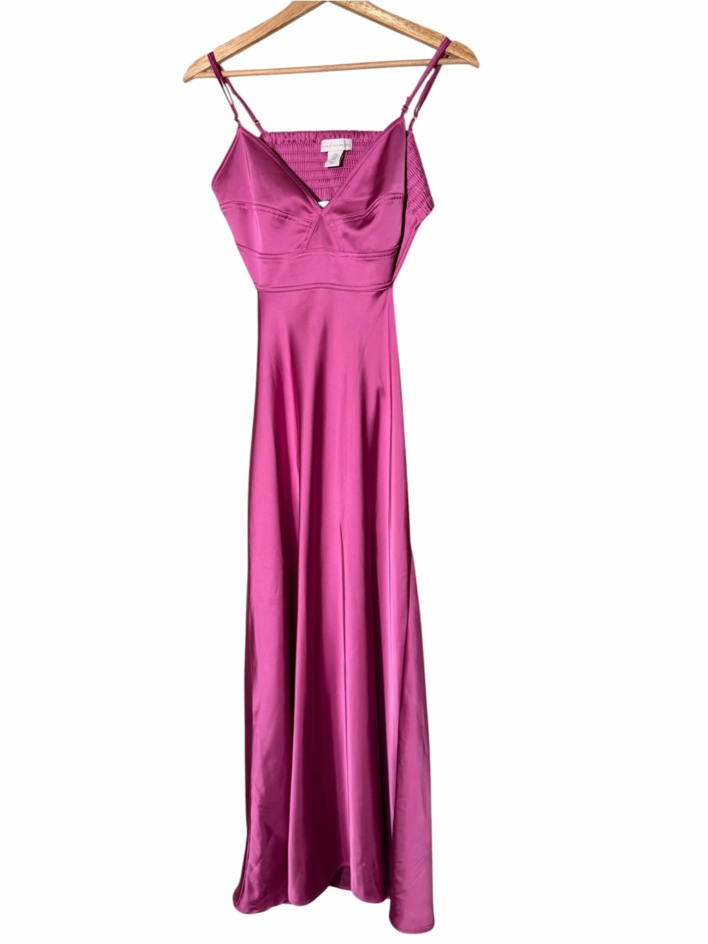 House Of Harlow 1960 Magenta Satin Maxi Dress